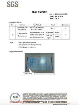 SGS پانل های پلی کربنات 6mm، ورق پلی کربنات Lexan، حفاظت UV
