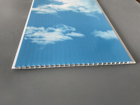 چاپ گرم 250 × 7mm سقف پنل های PVC با آسمان آبی و ابرهای سفید