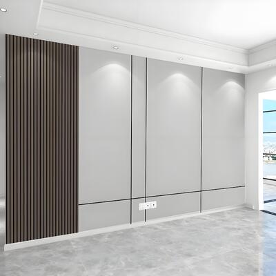 8mm 4ft*8ft Wooden Big Pvc Wall Panel For Indoor Wall Decorative Carbon Crystal Sheet